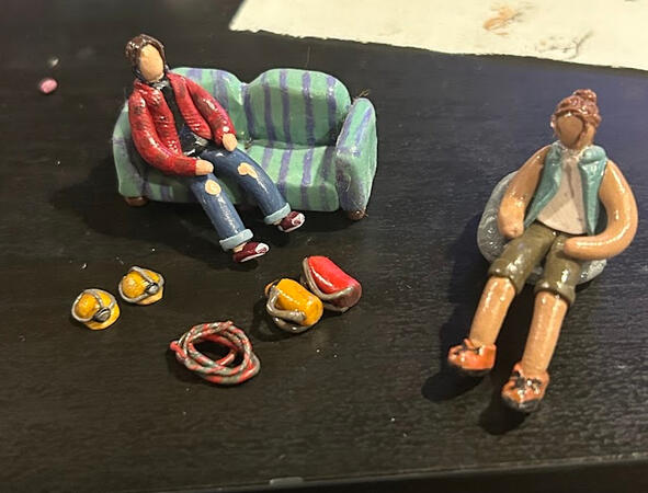 Tiny Matt and David (with Caving Gear)